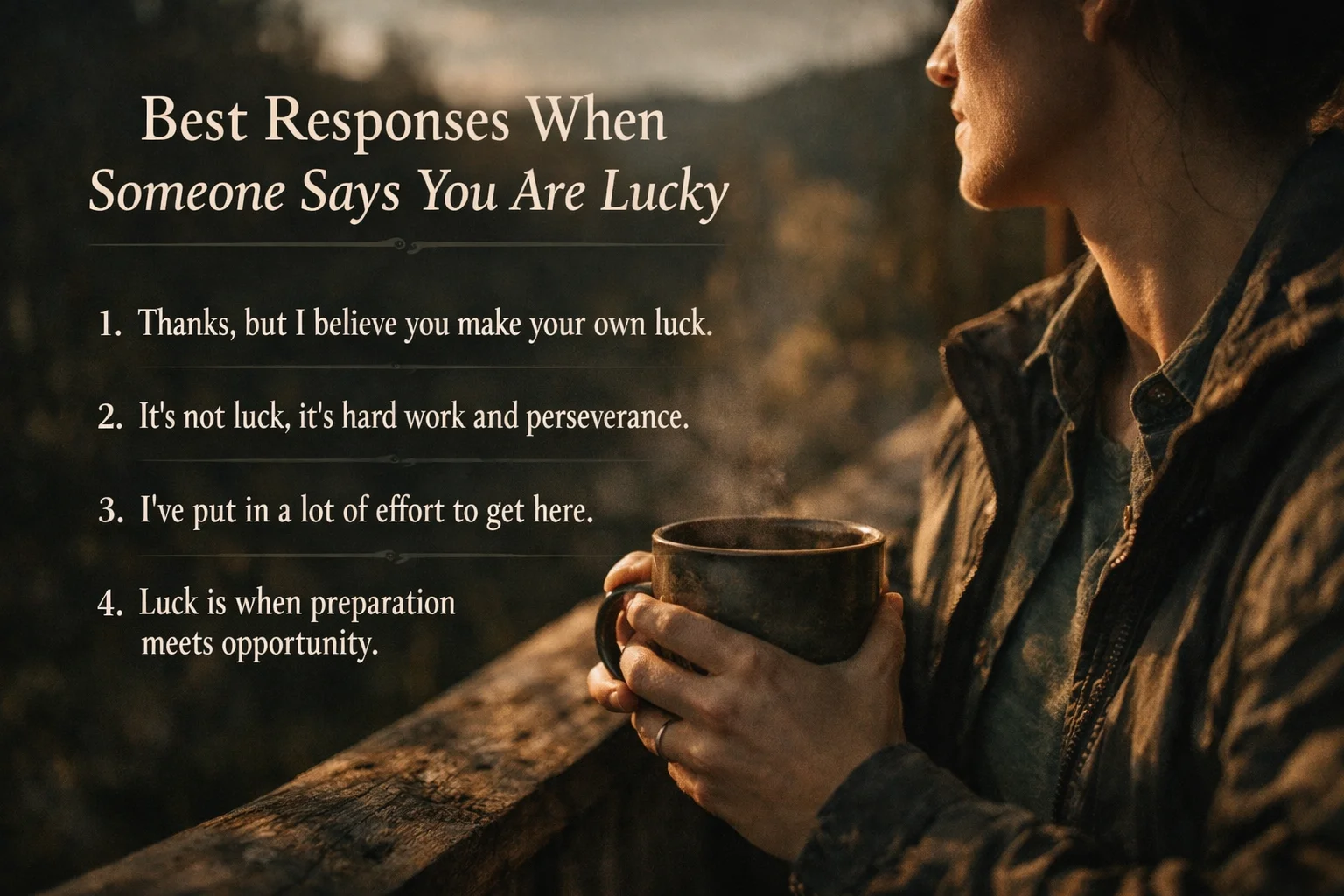 Best Responses When Someone Says You Are Lucky