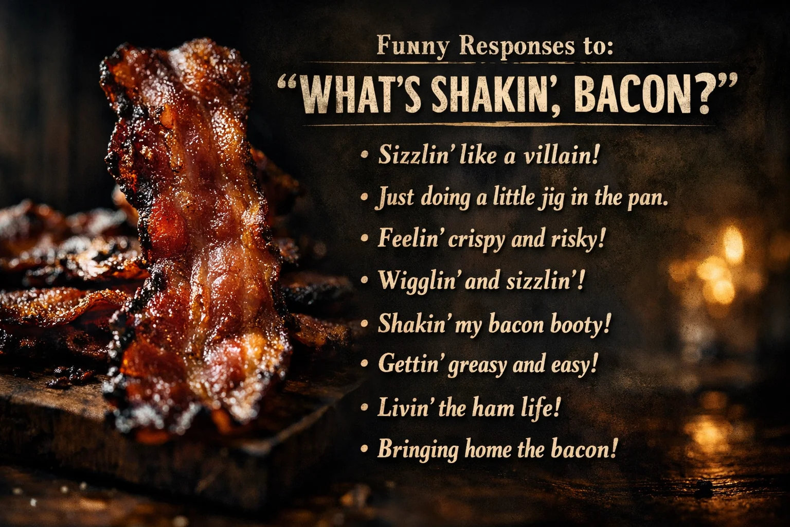 Funny Responses to “What’s Shakin Bacon?”