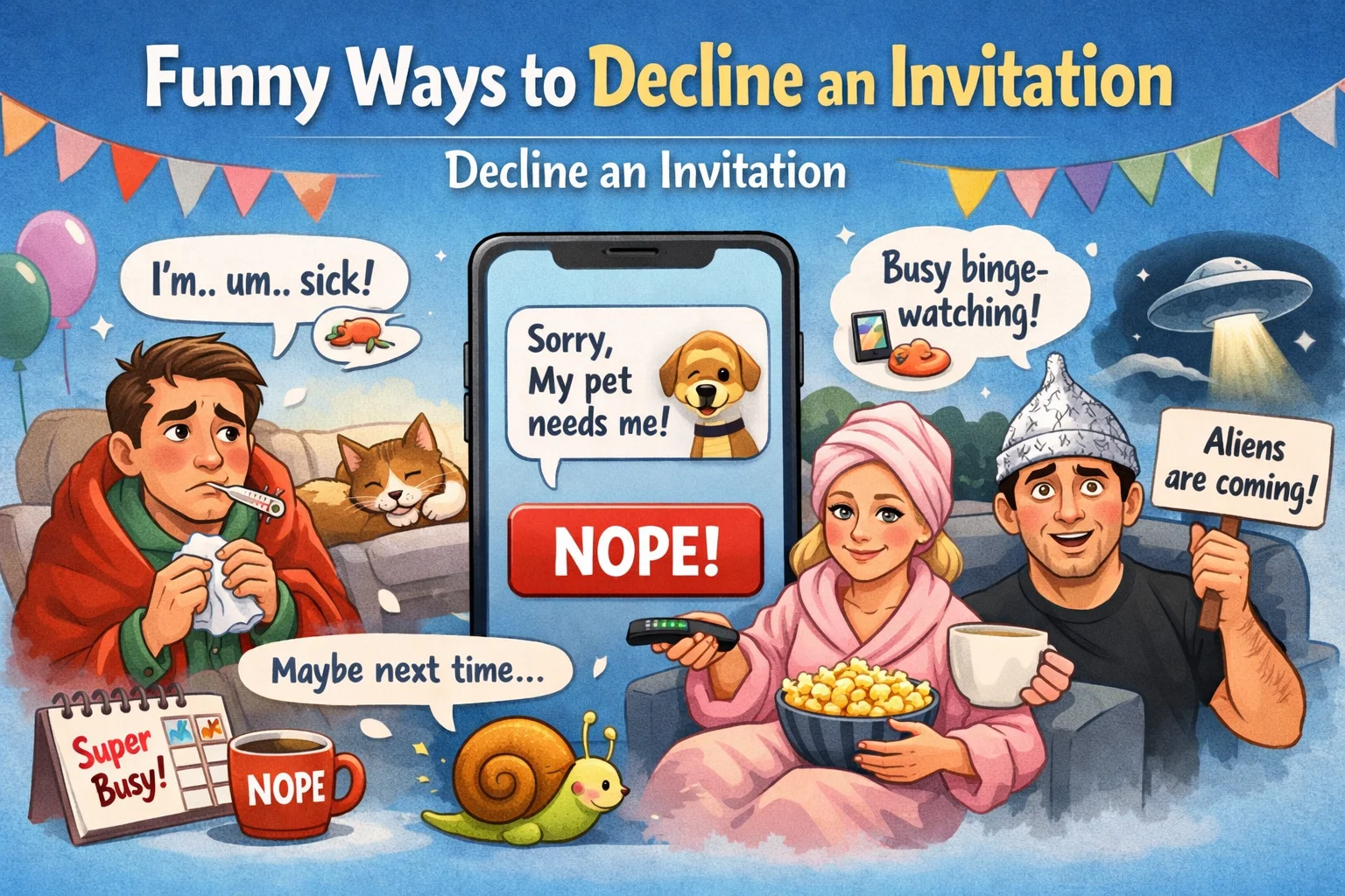 Funny Ways to Decline an Invitation 