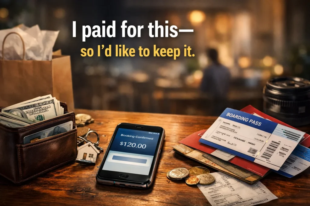 "I paid for this—so I'd like to keep it." 