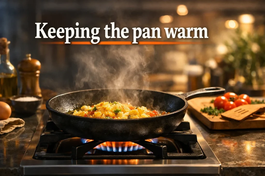 Keeping the pan warm