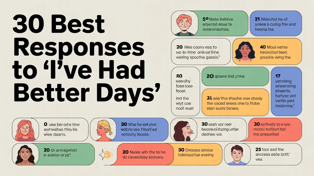 Best Responses to “I’ve Had Better Days”
