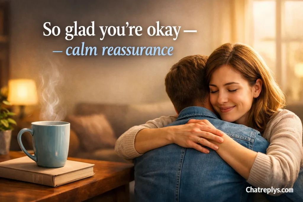  So glad you’re okay — calm reassurance