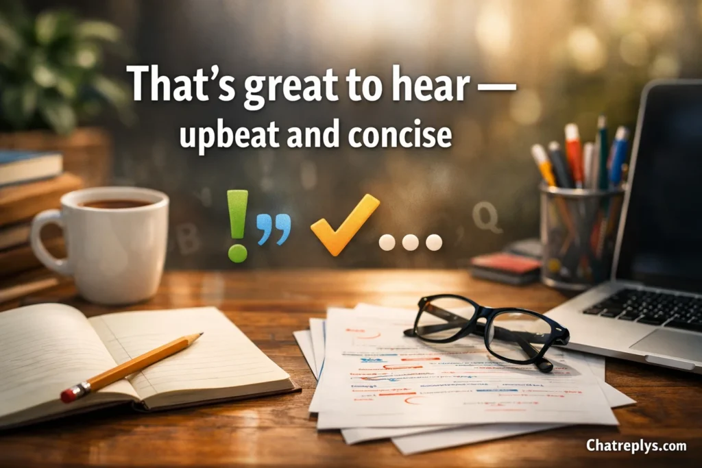 That’s great to hear — upbeat and concise