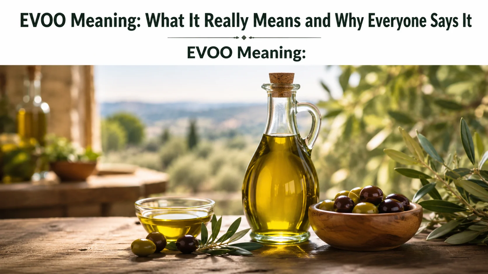 EVOO Meaning: What It Really Means and Why Everyone Says It