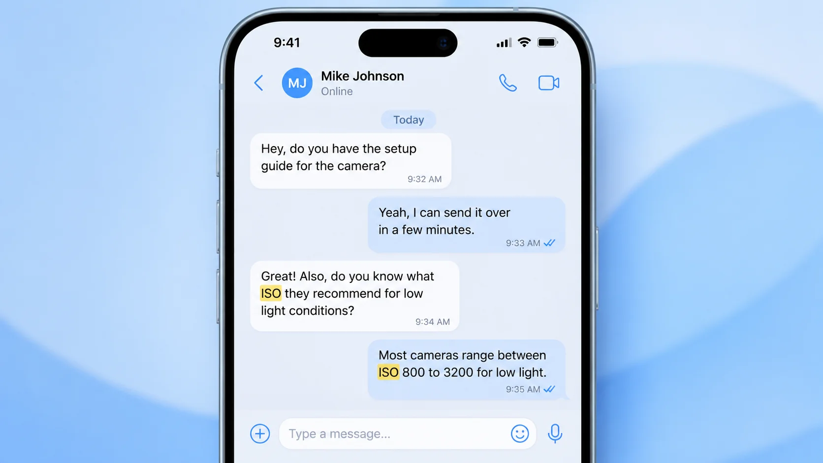 ISO Meaning in Text